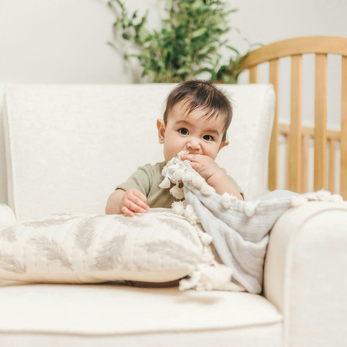 6-Layer Cotton Muslin Baby Blanket (Moonstone Grey)