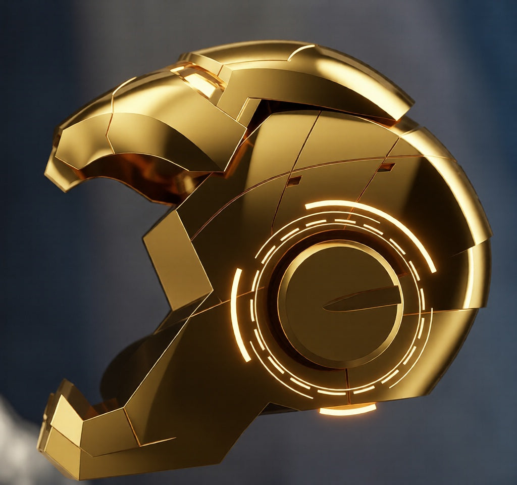 Gold Iron Man MK5 Helmet (With Jarvis - Voice, Remote, and Touch Control)