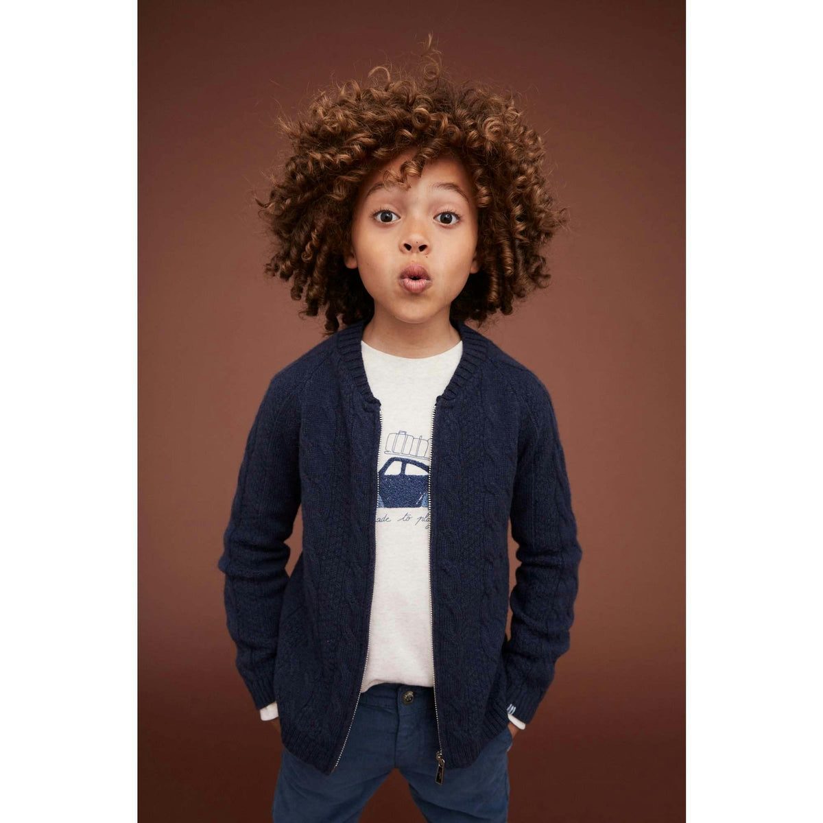 Long Sleeve Embroidered Car T-shirt