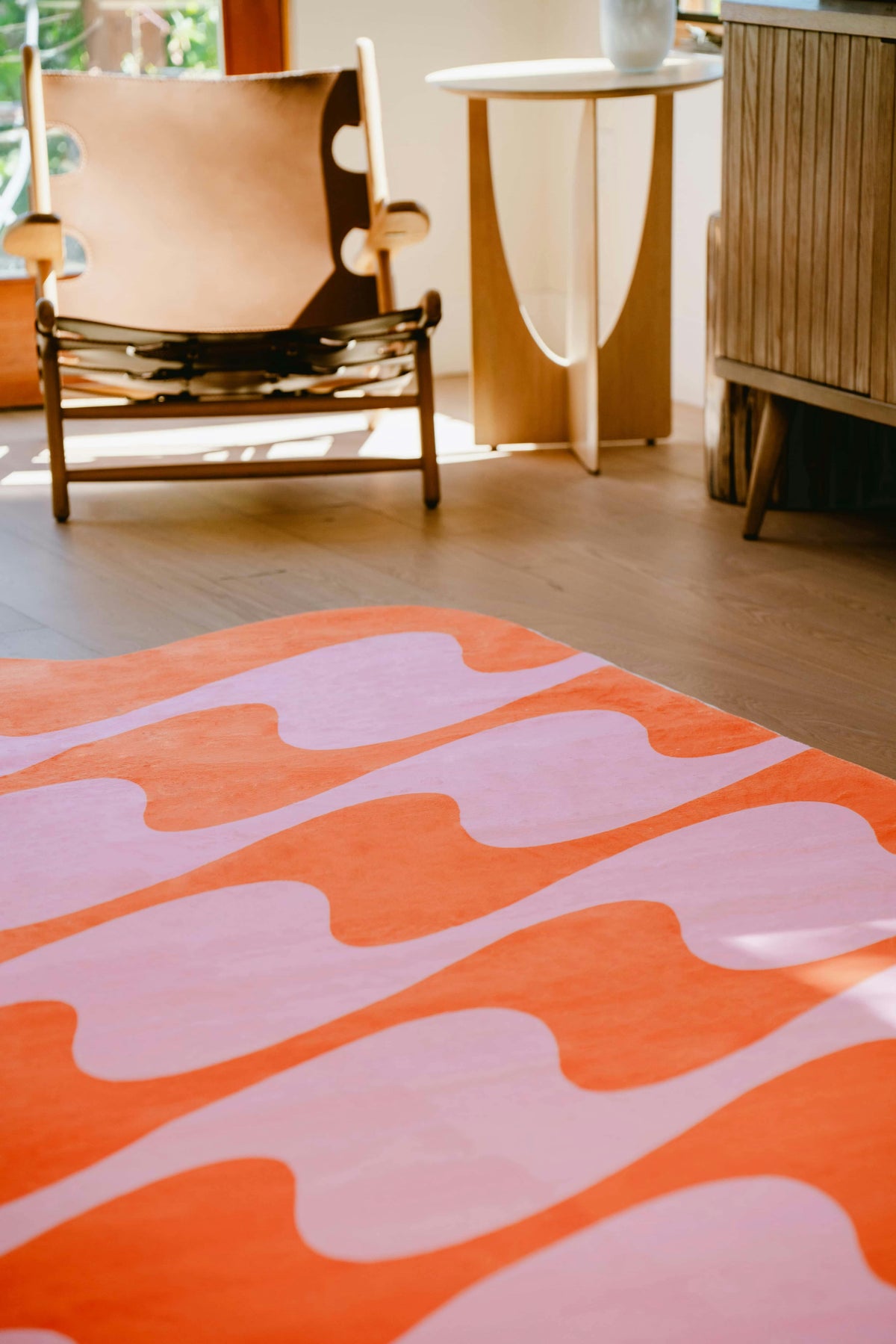 Pastel Irregular Shaped Wavy Rug by Johann Banta