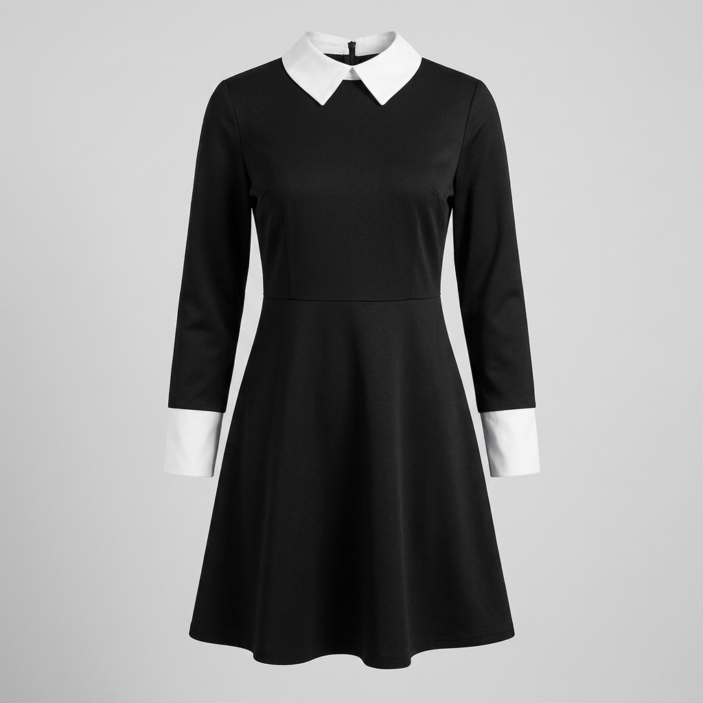 Gothic Dress Cosplay Outfit Set with Wig Options for Dark Themed Events