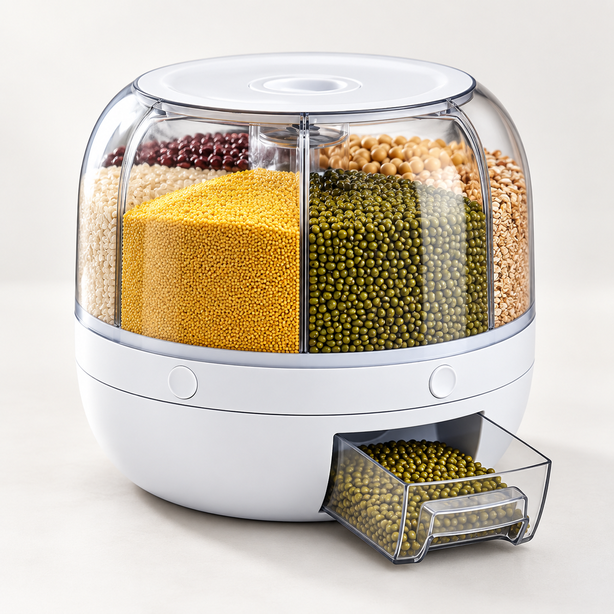 Grain Storage Container Airtight Compartment Lid Stackable