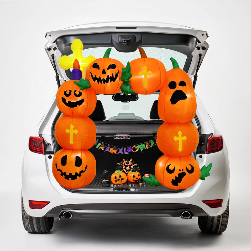 Inflatable Car Pumpkin Halloween Yard Decoration LED Lights 1.2m
