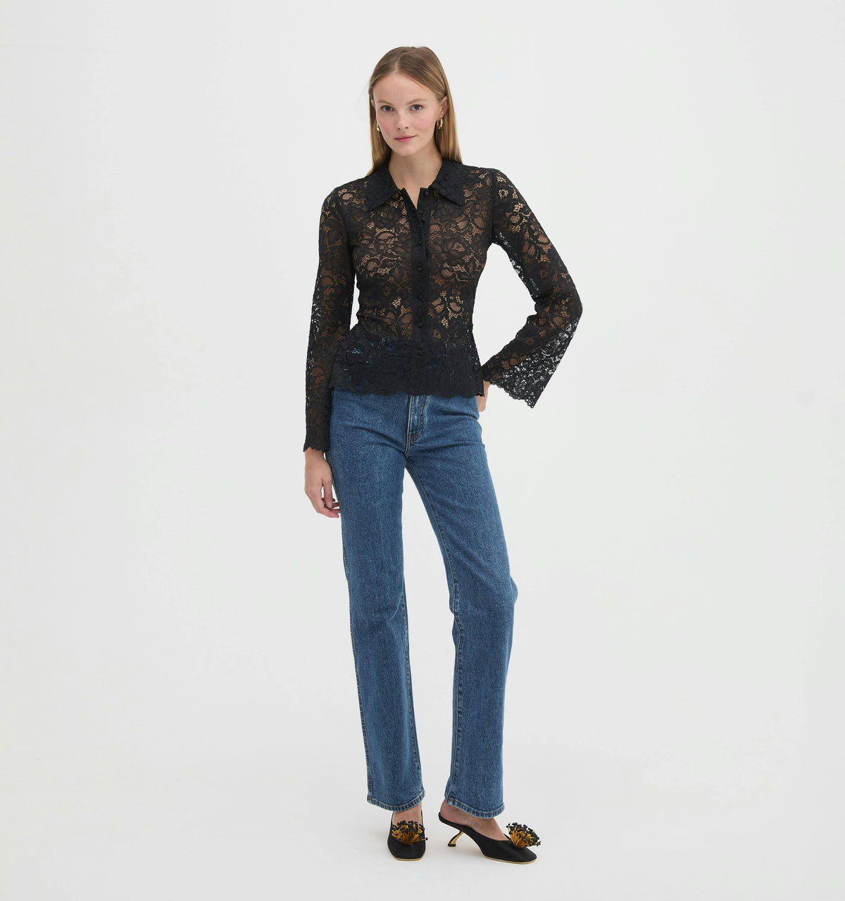 The Jules Top - Black Stretch Lace