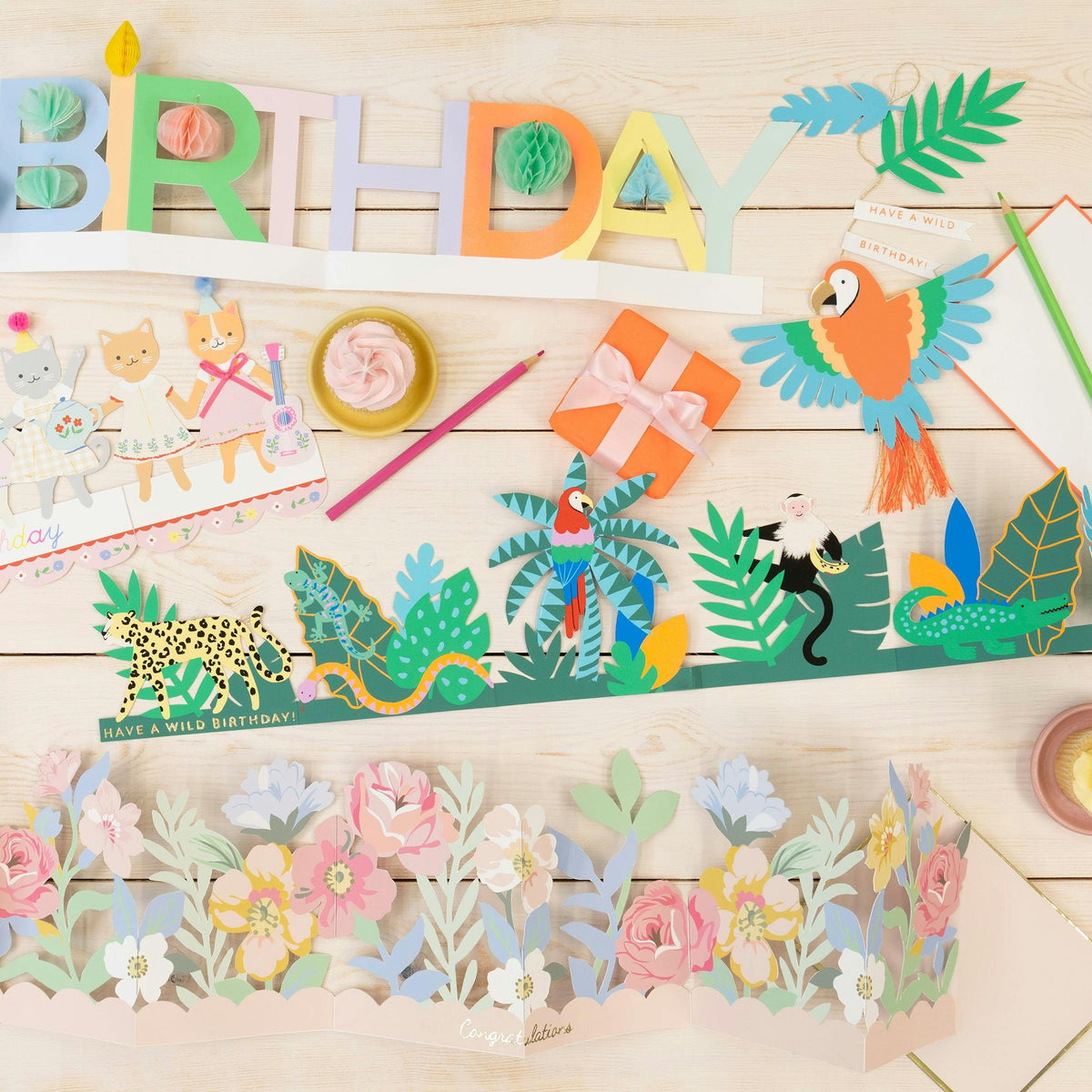 Honeycomb Birthday Concertina Card