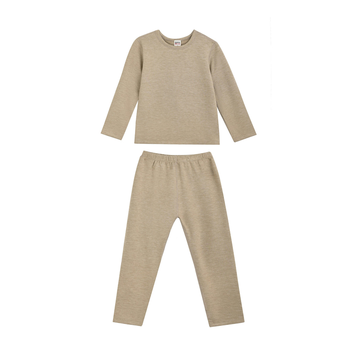 Gray Solid Wool-Blend Pajama Set