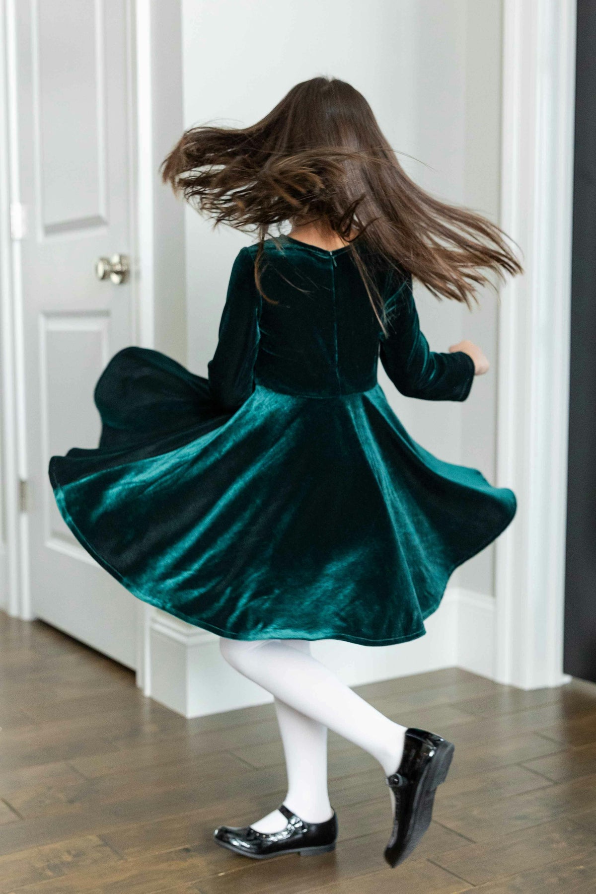 Stretch Velvet Dress with Pearls