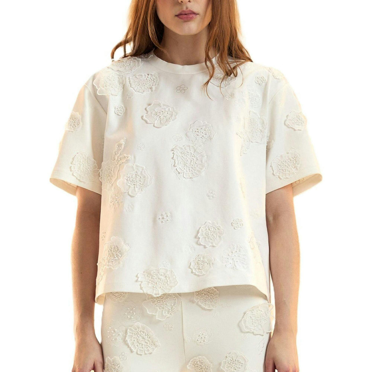 Embroidered Floral Applique Top