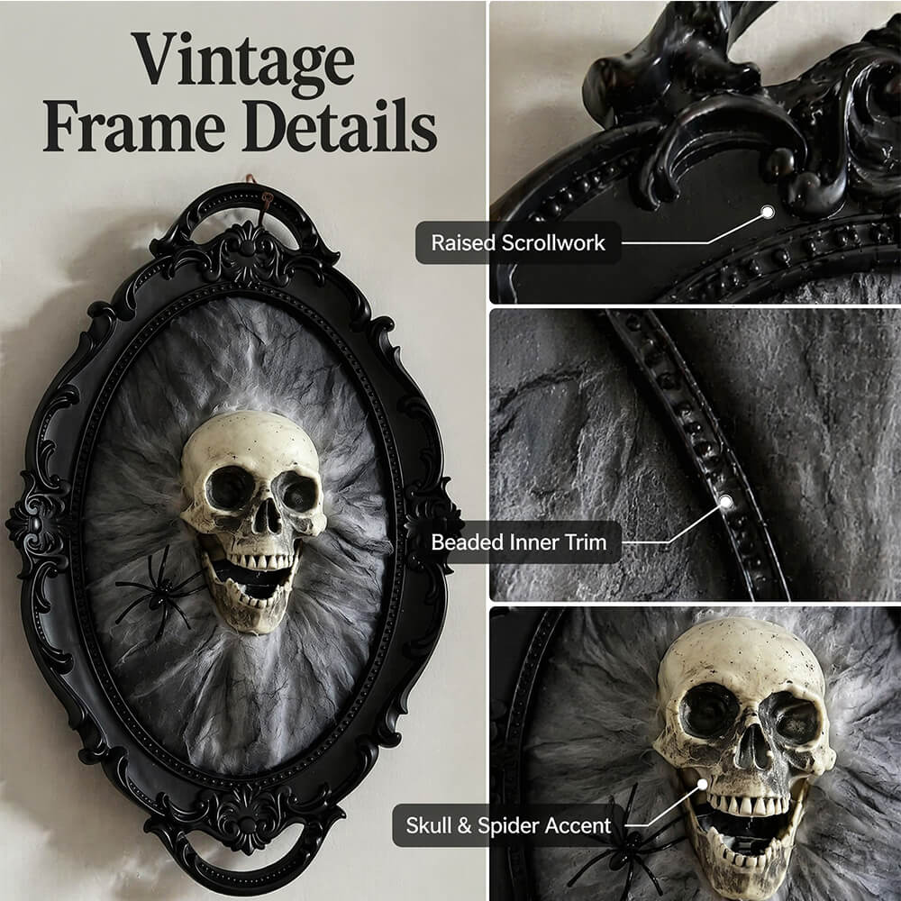 Gothic Skull and Spider Wall Hanging