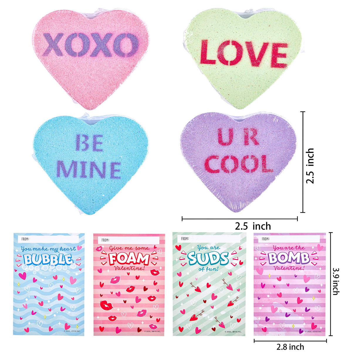 Valentine’s Day Heart Shape Soap - 12 Packs Heart Soap Bath Bomb with Cards