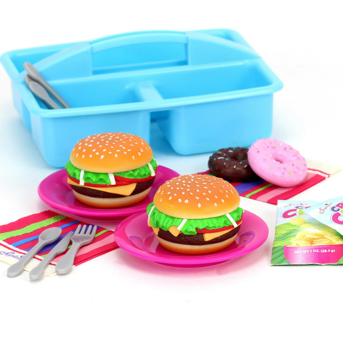 Sophia's 17-Piece Picnic Caddy & Food Set for 18" Dolls, Multi