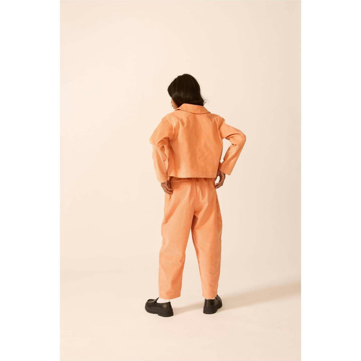 Corduroy Cropped Shacket in Sunset Serenade