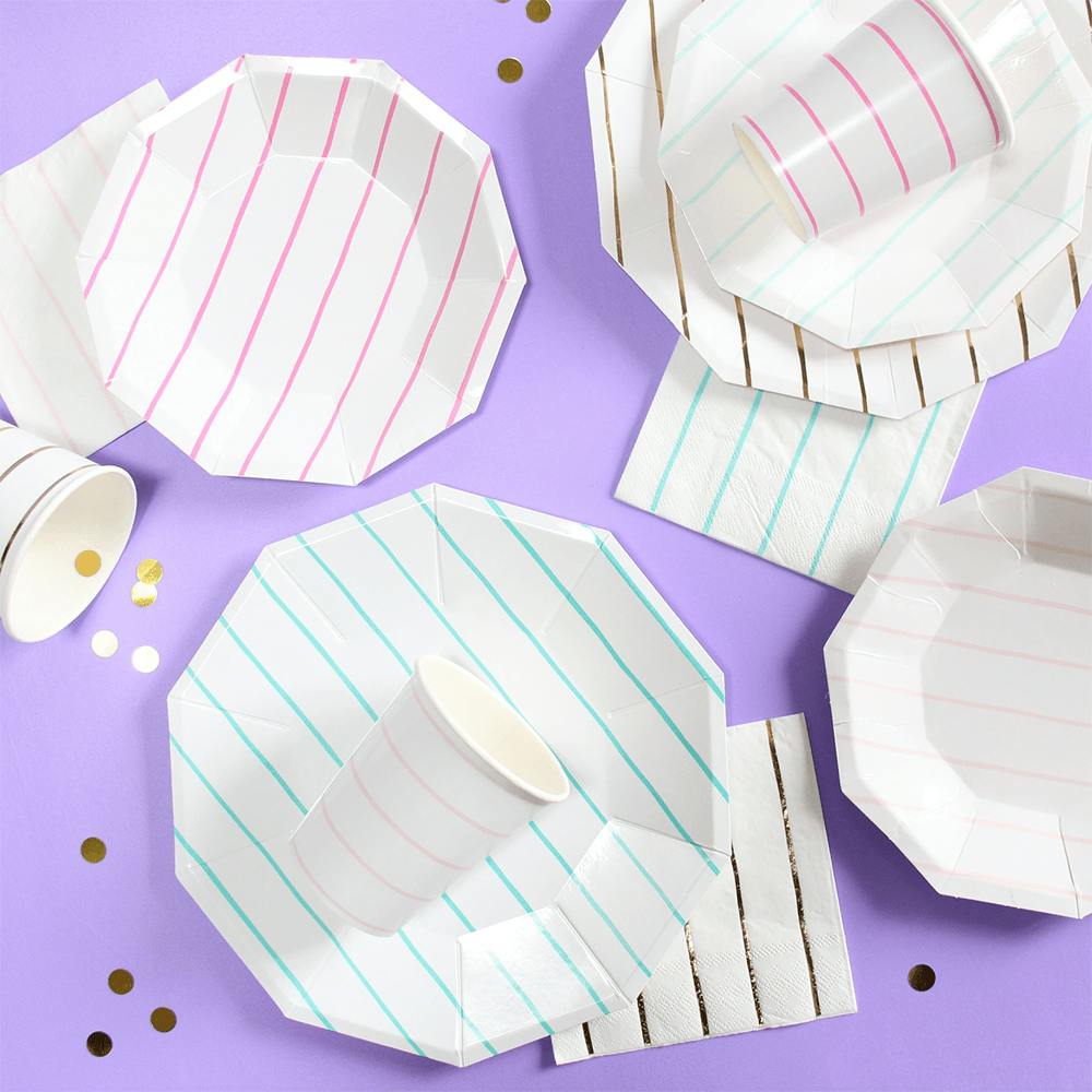 Blush Frenchie Striped 9 oz Cups