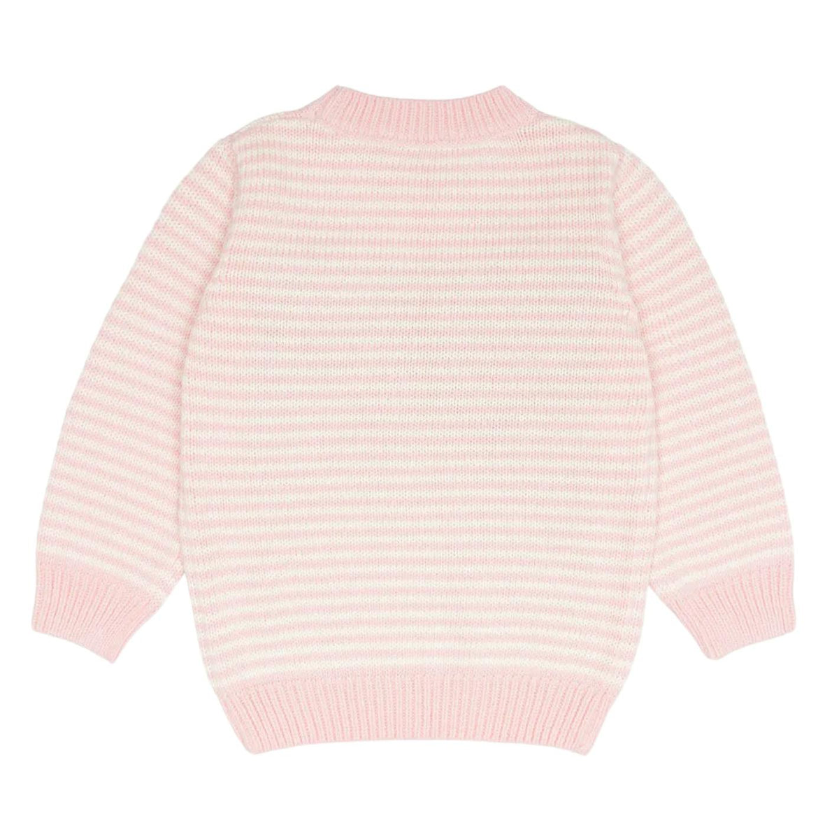 unisex pink and cream stripe knit sweater