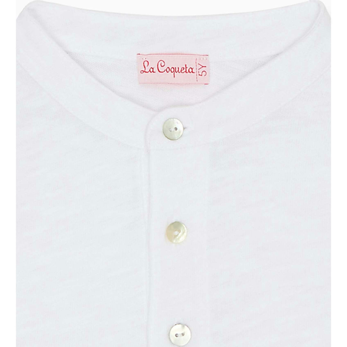 White Marco Boy Long Sleeve Polo Shirt