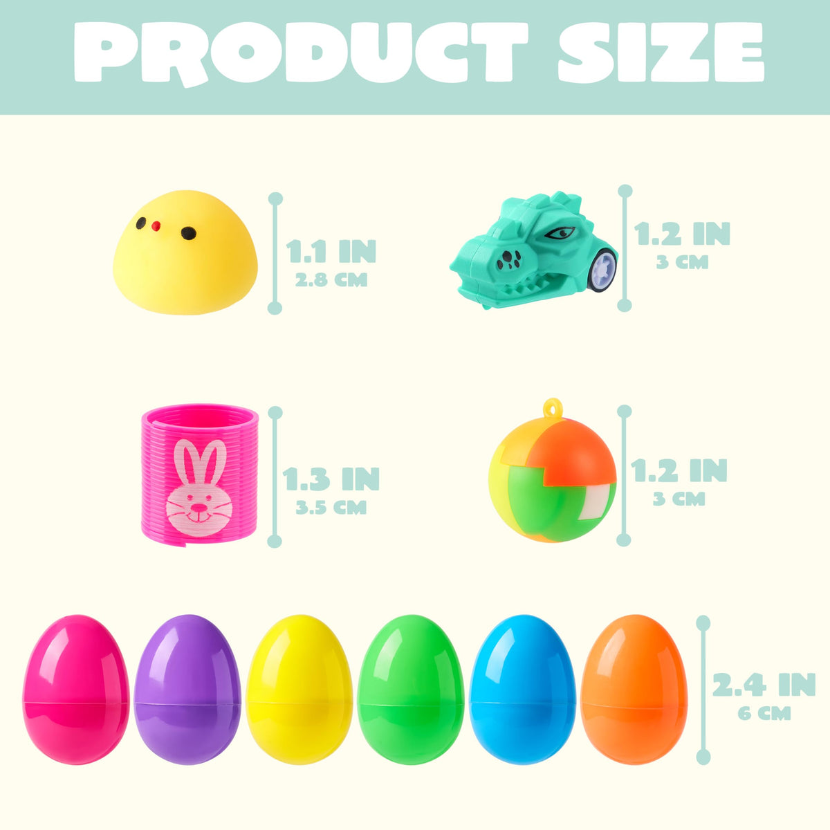 JOYIN 100 Pcs Prefilled Easter Eggs with Assorted Toys