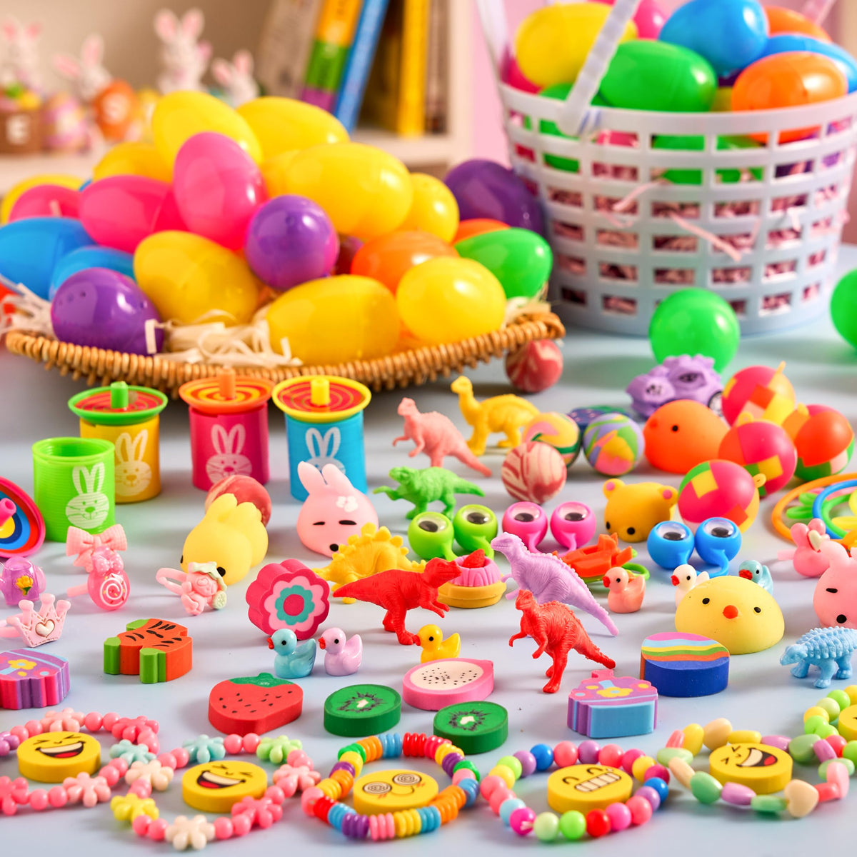 JOYIN 100 Pcs Prefilled Easter Eggs with Assorted Toys