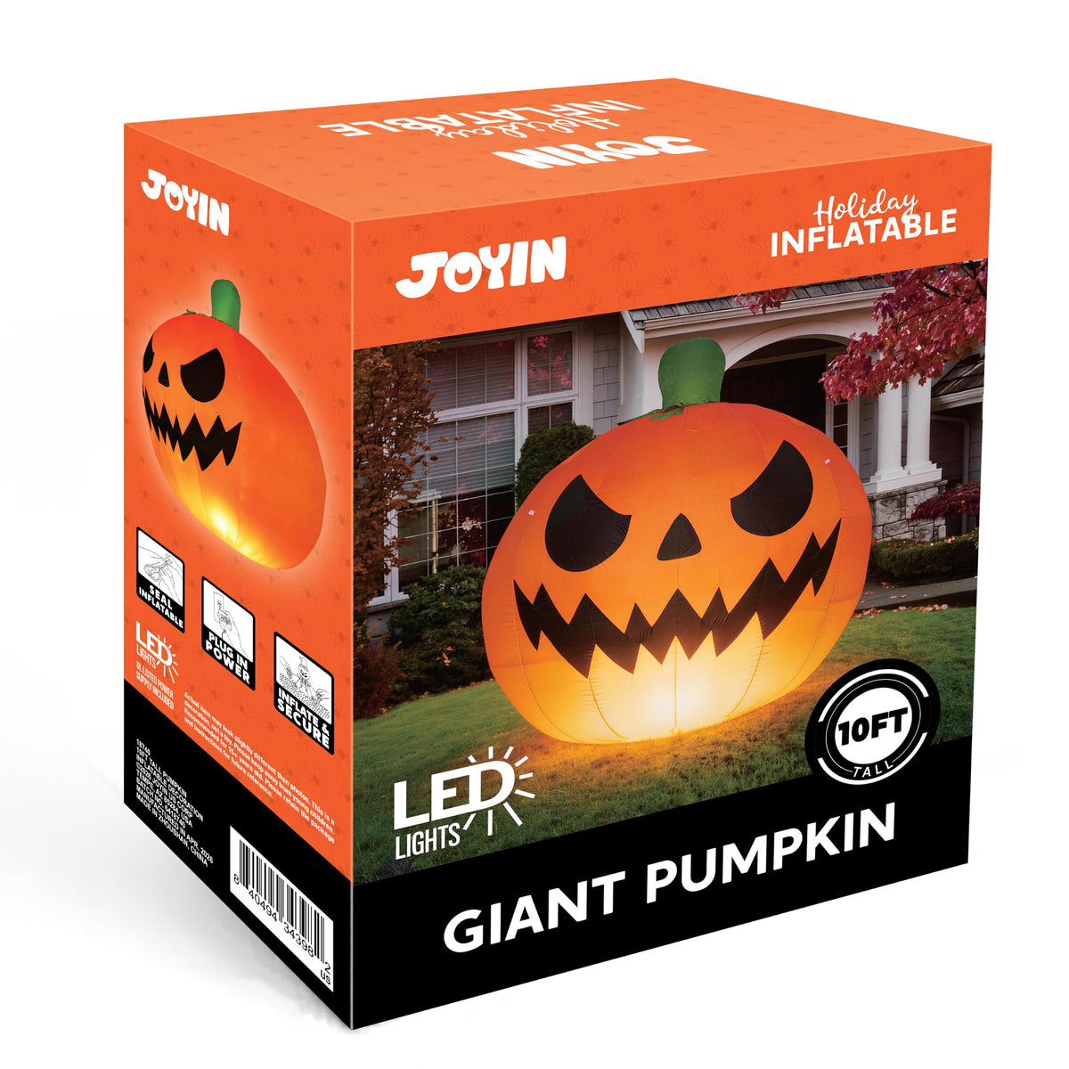 JOYIN 10FT Giant Inflatable Halloween Pumpkin with Built-in LED Lights