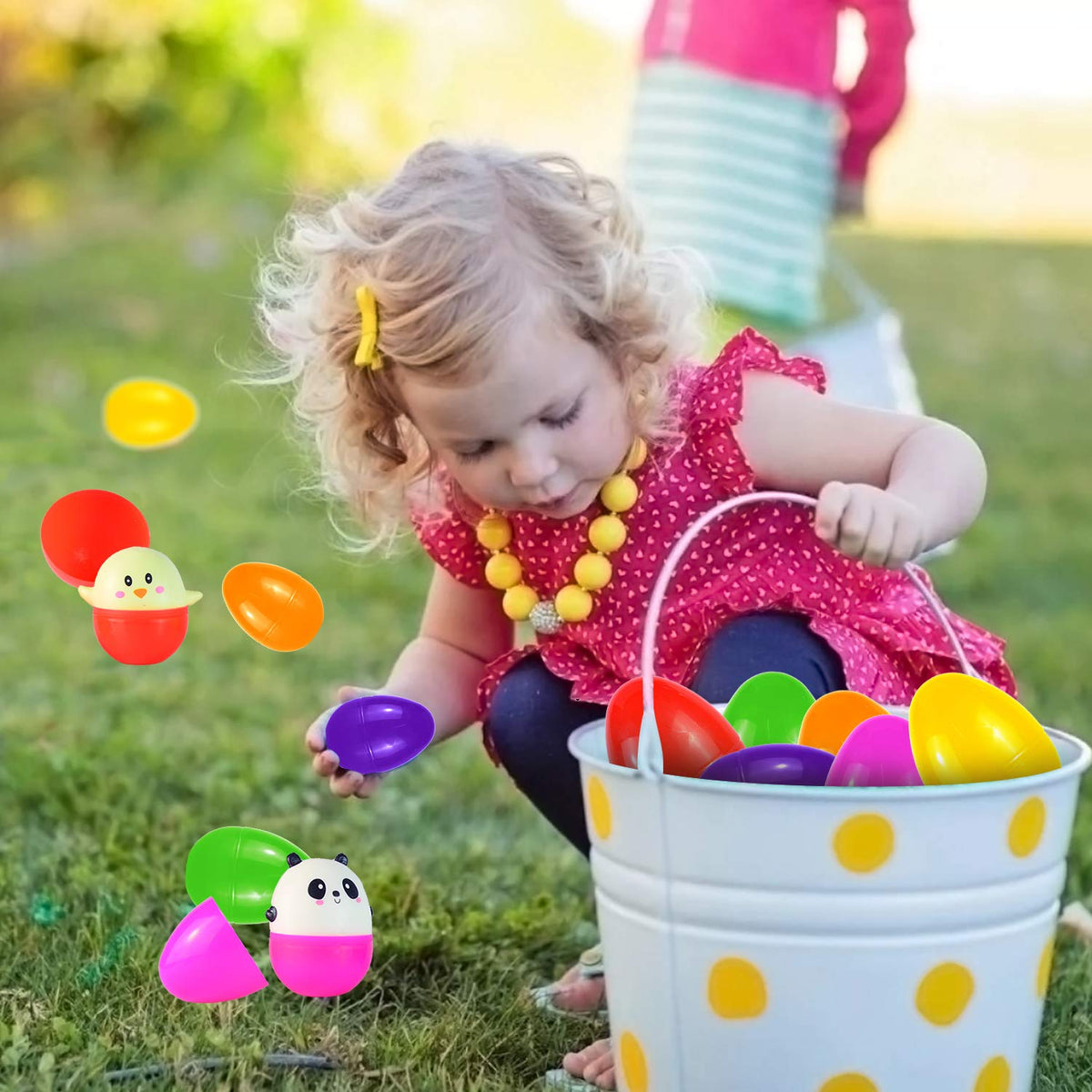 JOYIN 10 Pcs Jumbo Easter Eggs with Animal Squishy Toys