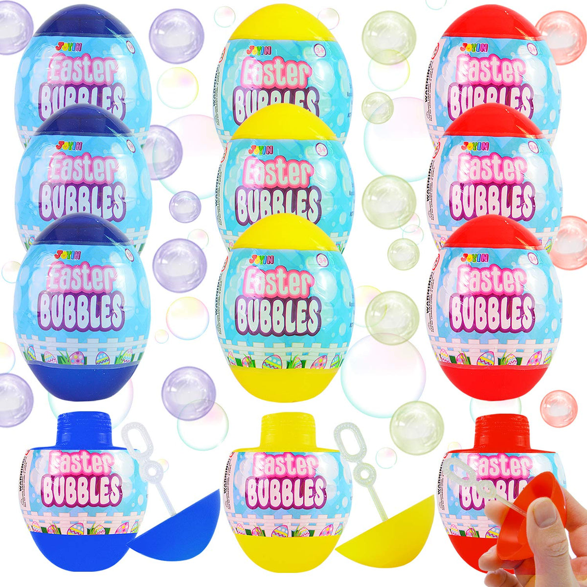 JOYIN 12 Easter Egg Bubble Wands