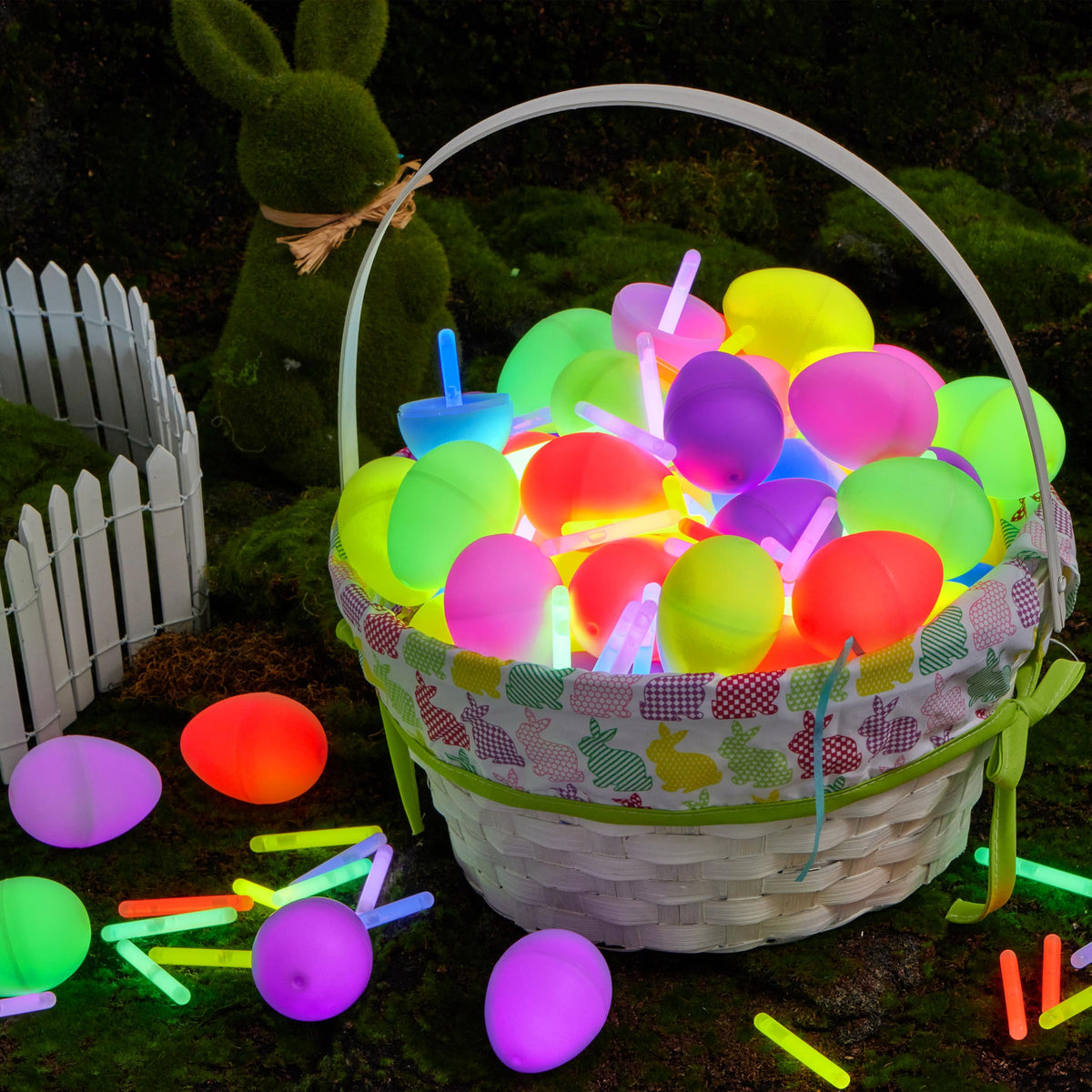 JOYIN 144 Pcs Easter Eggs with Mini Glow Sticks