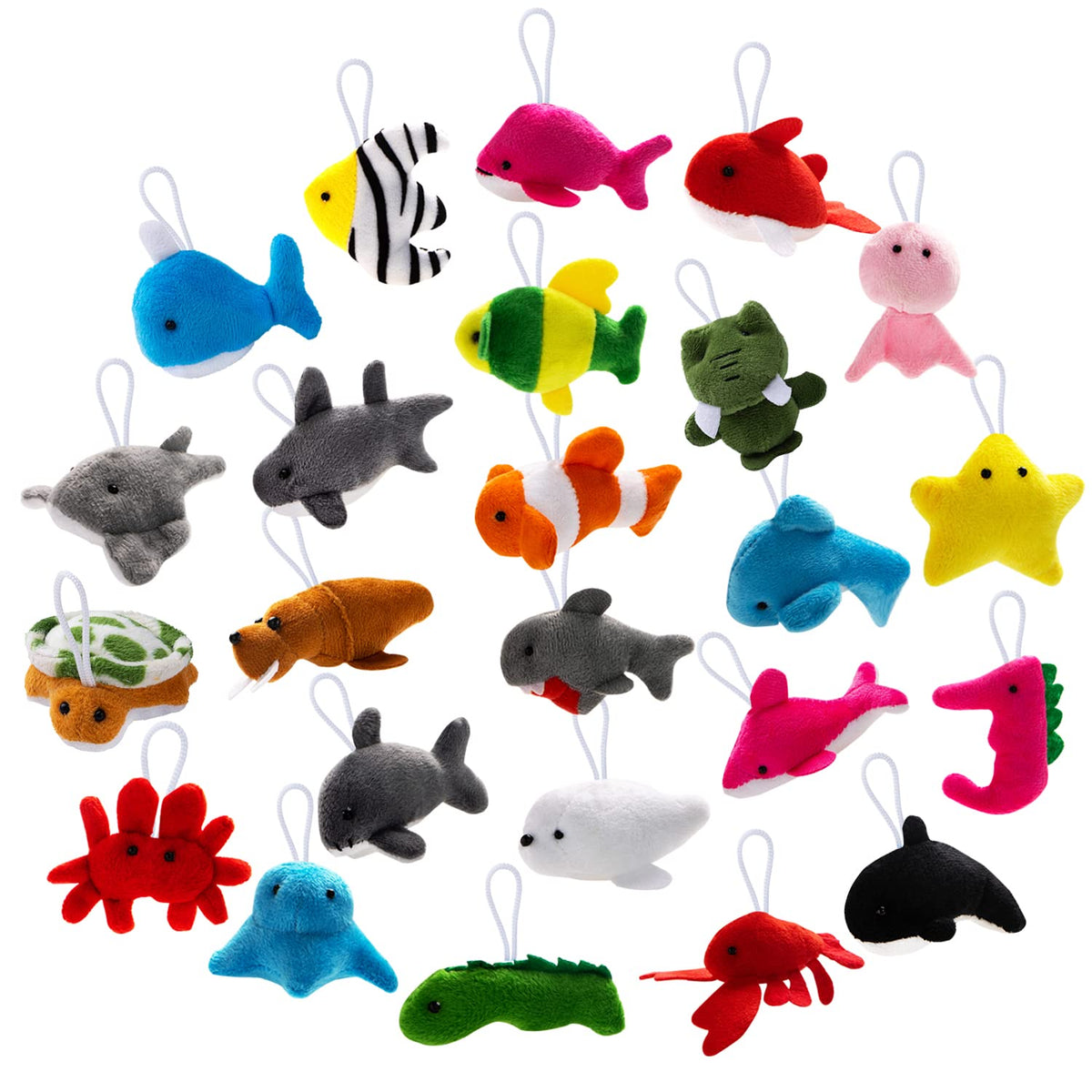 JOYIN 24 Pcs Prefilled Easter Eggs with Sea Animal Plush Toys