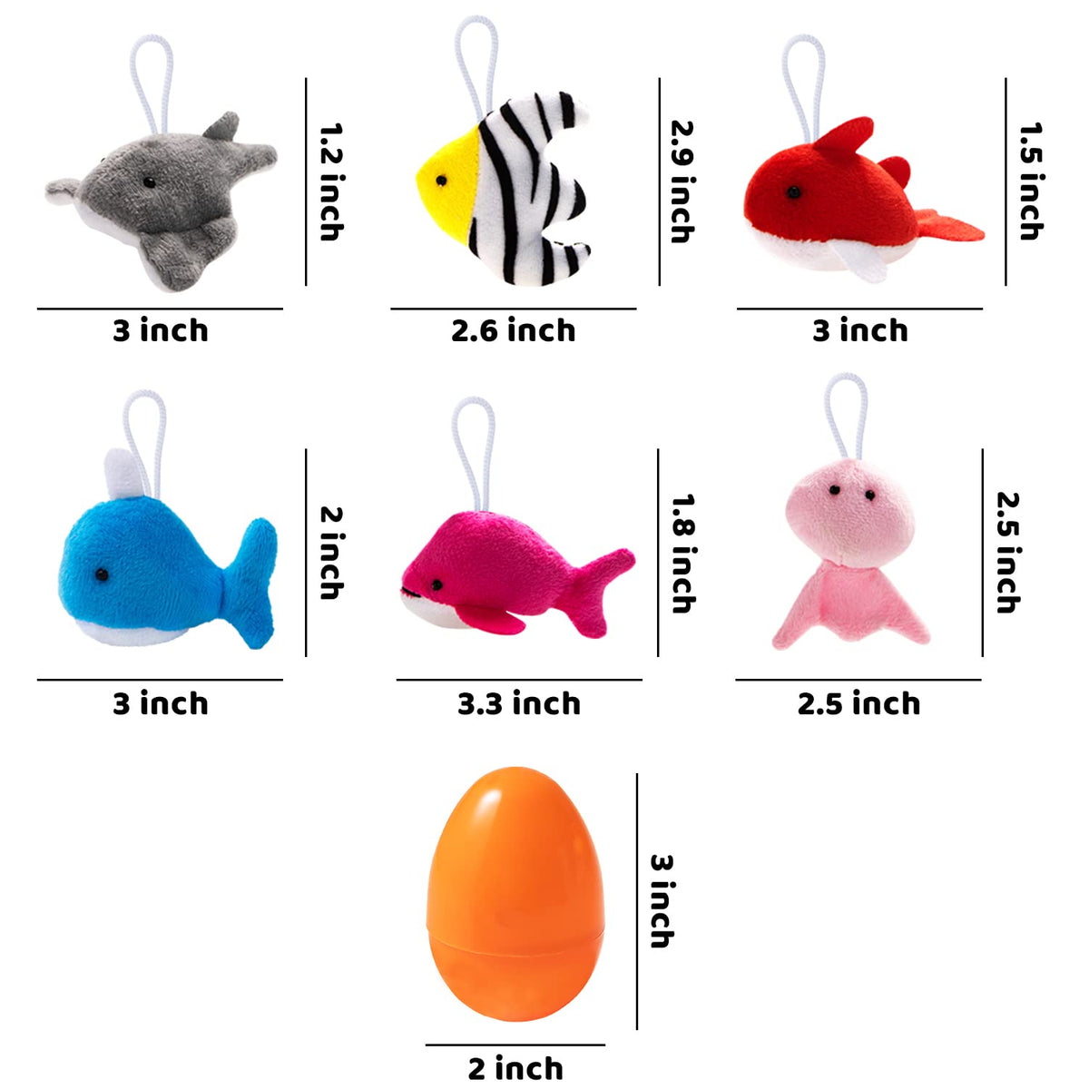 JOYIN 24 Pcs Prefilled Easter Eggs with Sea Animal Plush Toys