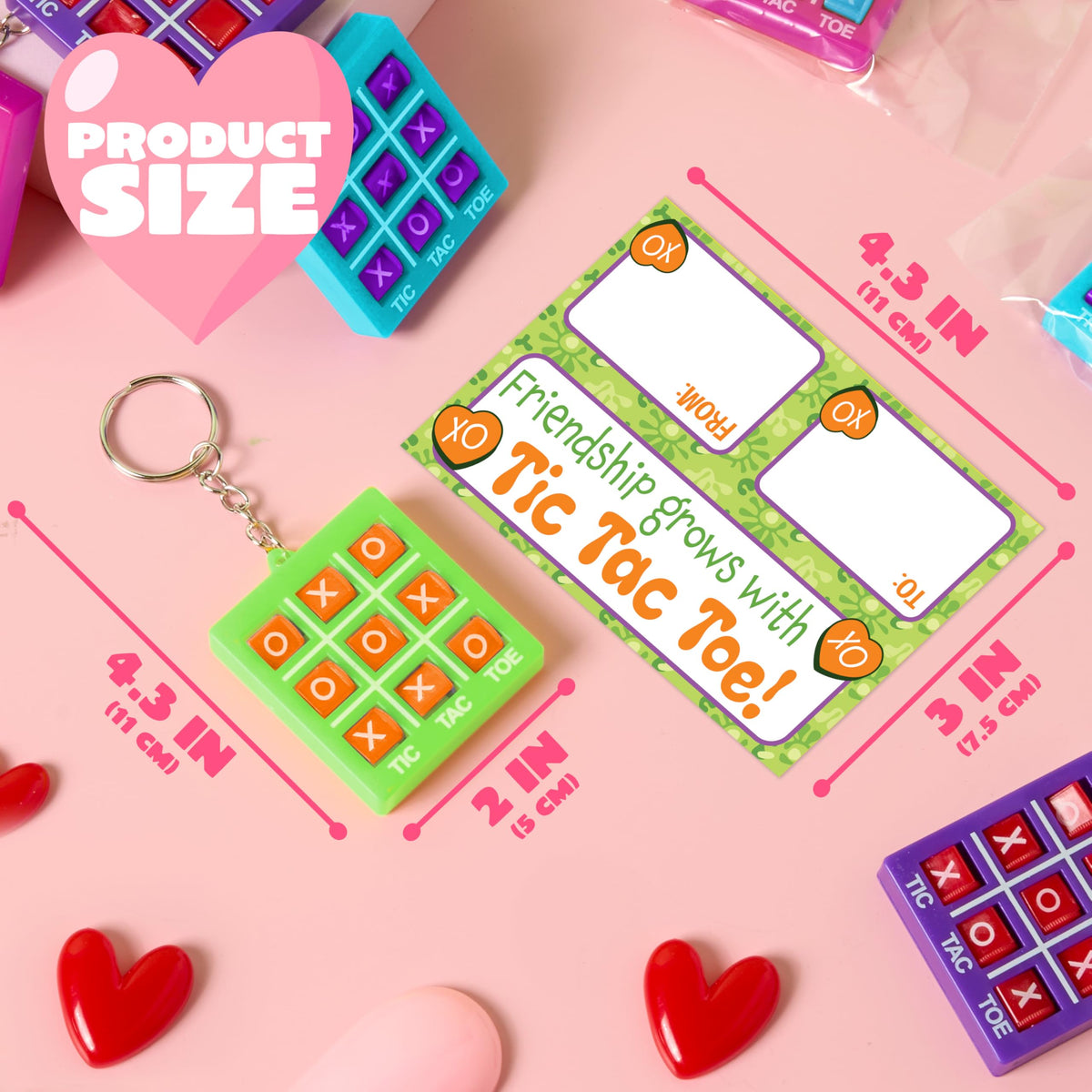 JOYIN 28 Pcs Valentine's Day Plastic Tic Tac Toe Game Favors with 4 Colors for Kids Goodie Bag Stuffers