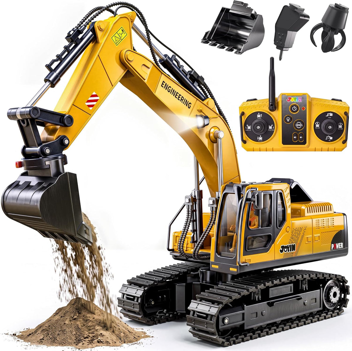 JOYIN 3-in-1 Remote Control Excavator Construction Truck Set