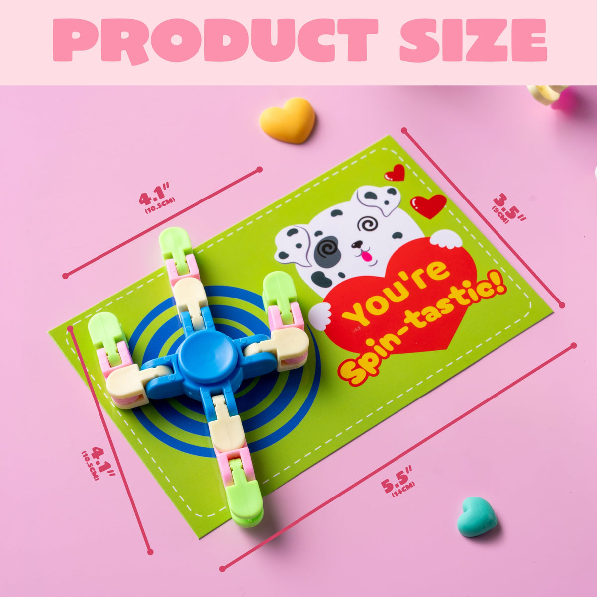 JOYIN 30Pcs Valentine's Fidget Spinners with Gift Cards - Kids Stress Relief Toys