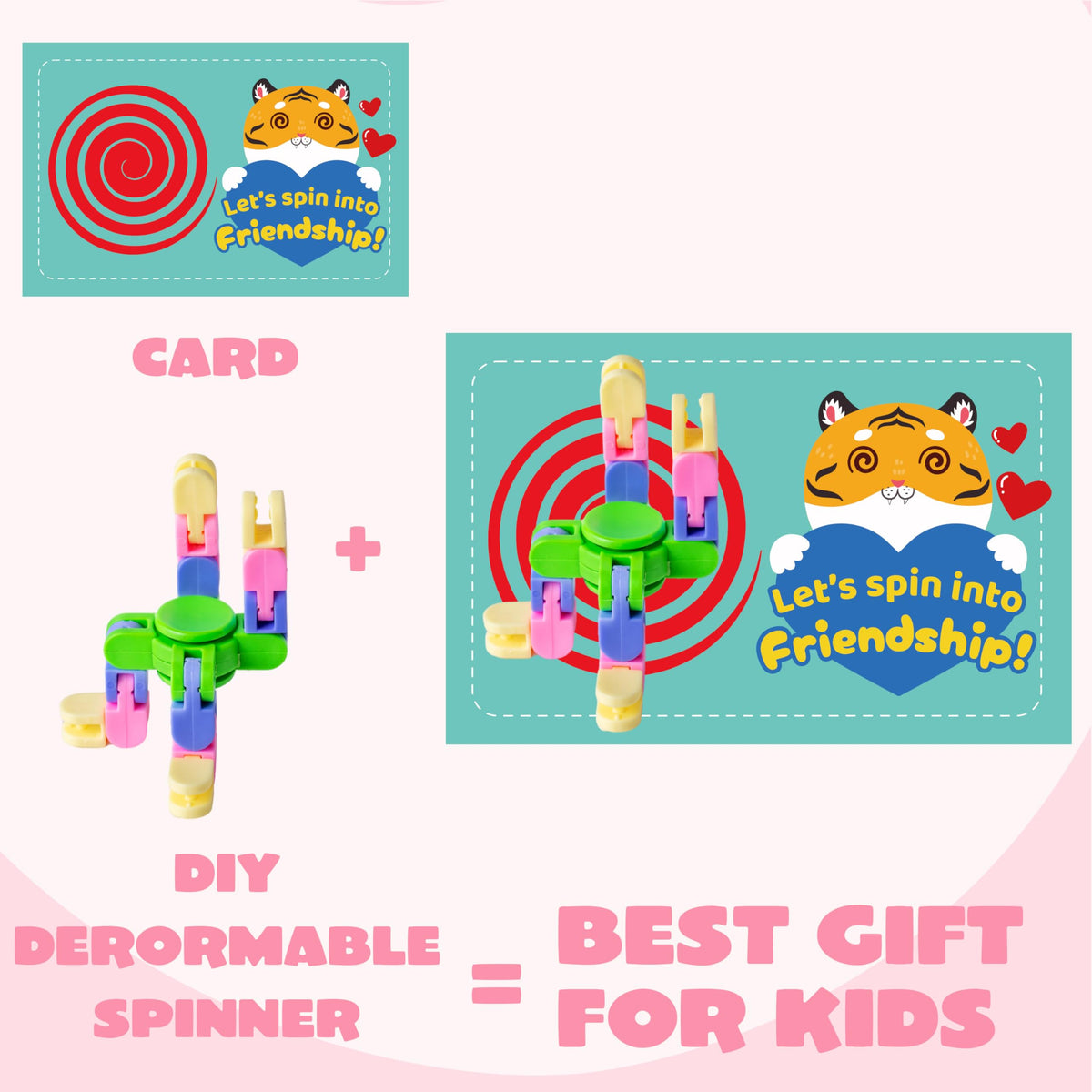 JOYIN 30Pcs Valentine's Fidget Spinners with Gift Cards - Kids Stress Relief Toys