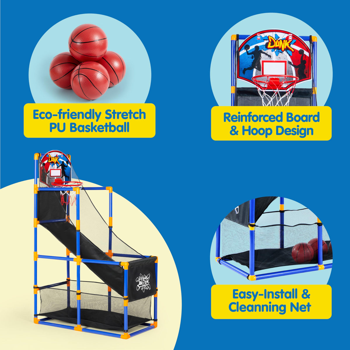 JOYIN Arcade Basketball Game Set with 4 Balls for Kids
