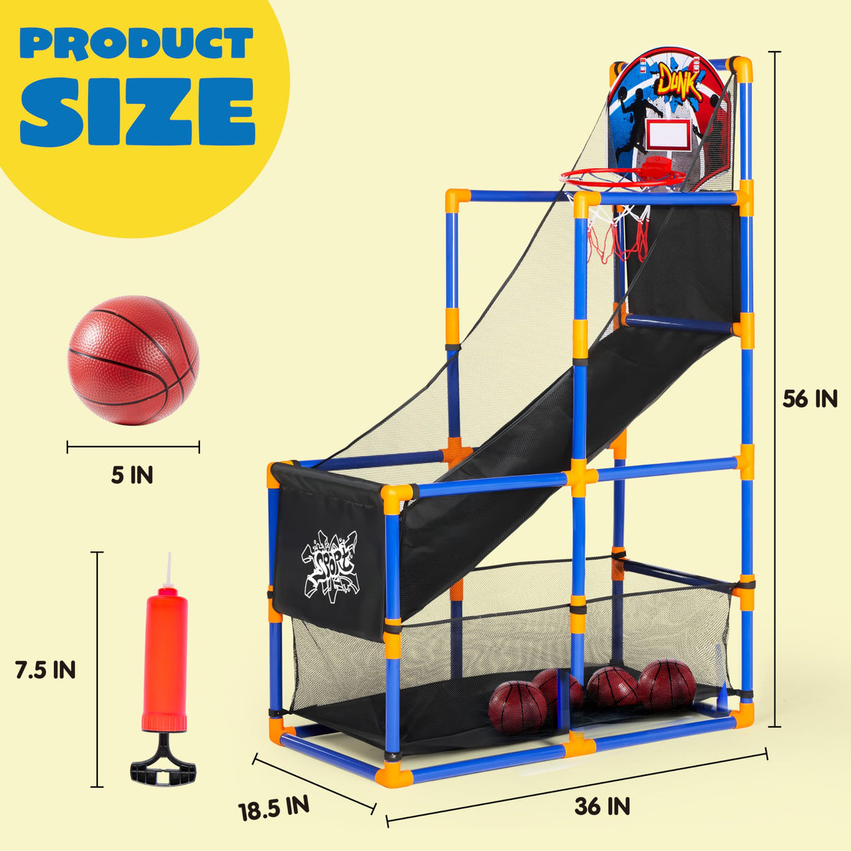 JOYIN Arcade Basketball Game Set with 4 Balls for Kids