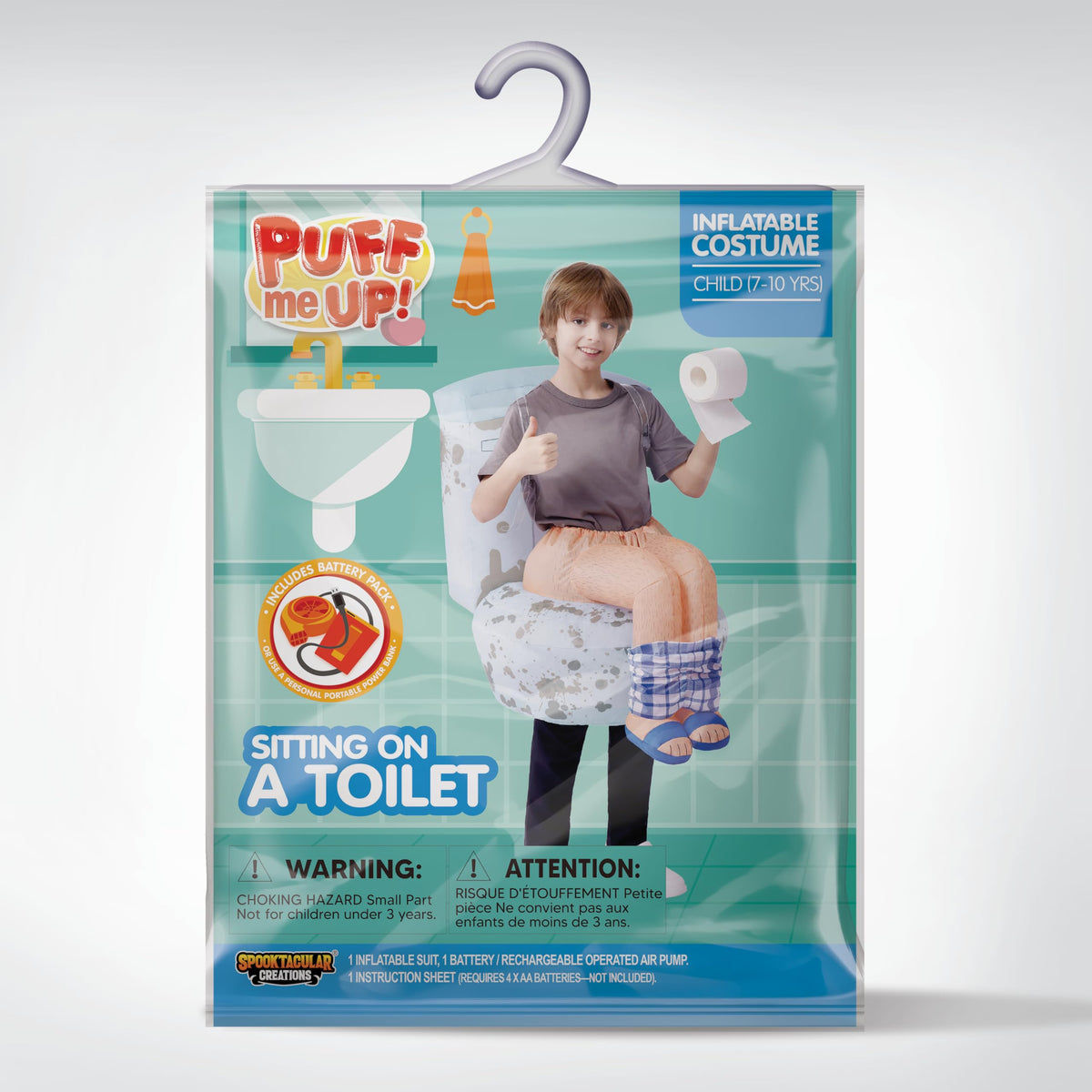 JOYIN Kids Funny Sitting Toilet Inflatable Halloween Costume