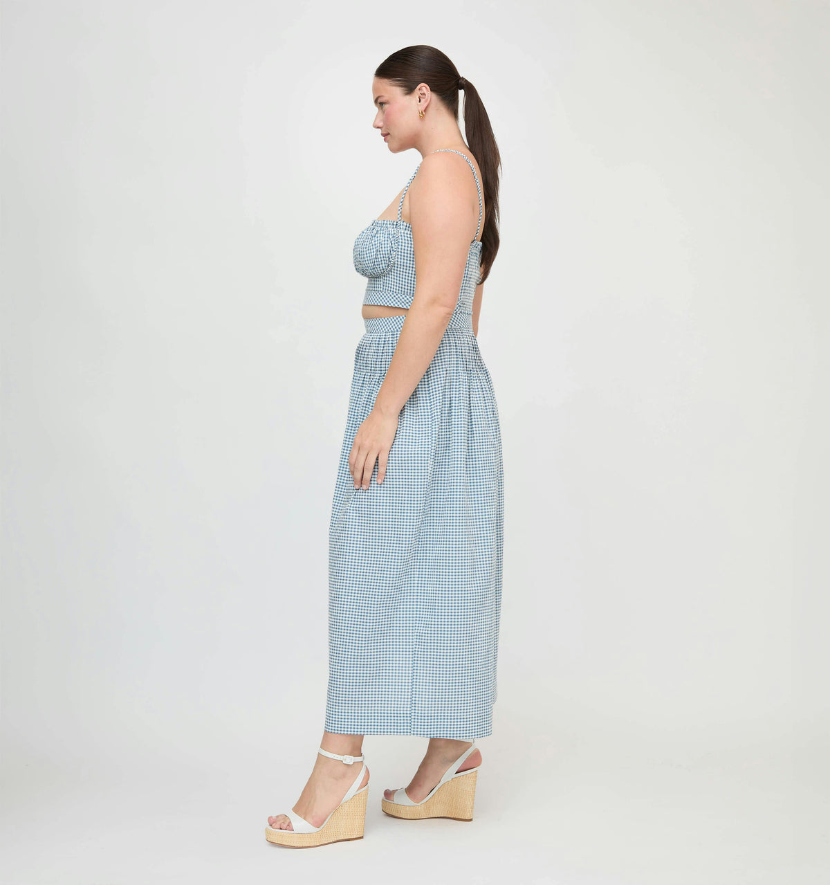 The Ame Skirt - Lagoon Gingham