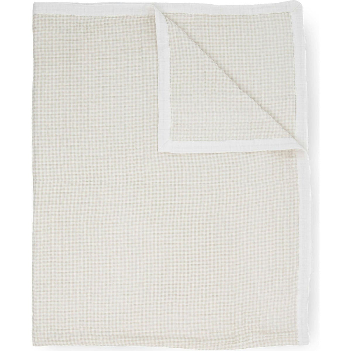Cotton Muslin Quilted Throw - Adobe Checker