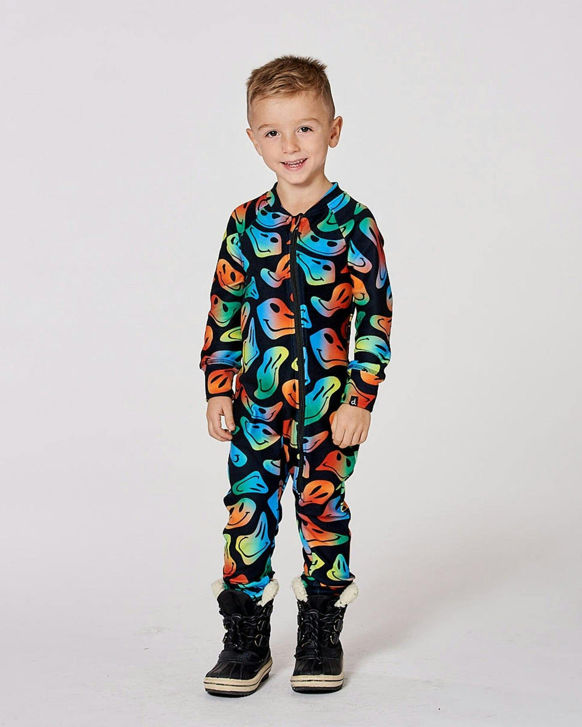 One-Piece Thermal Underwear Smiley Face Boy