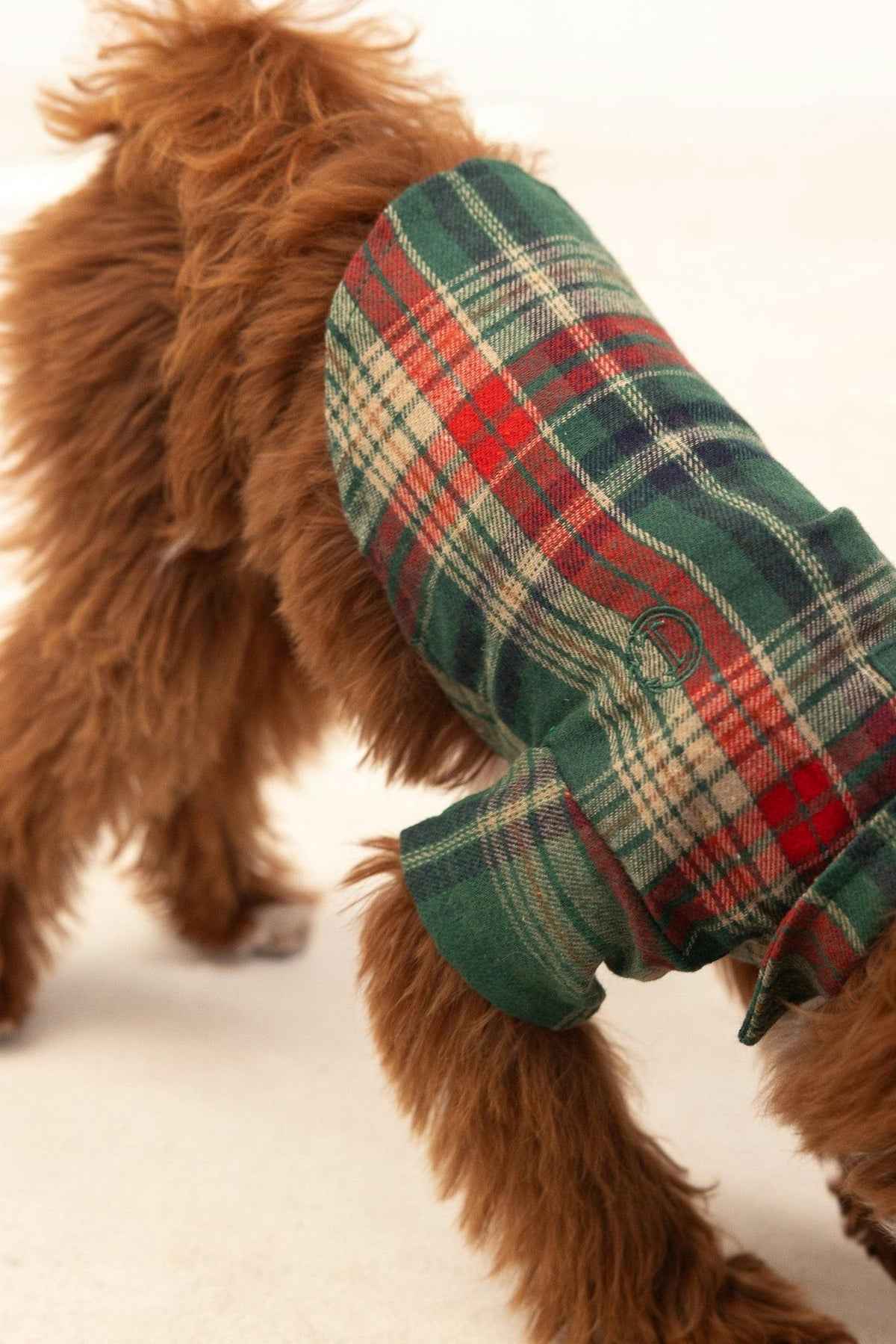Green Plaid Dog Shirt