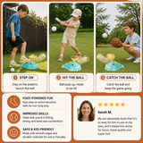 Step-On Baseball Pitching Machine with Bat & Balls for Kids
