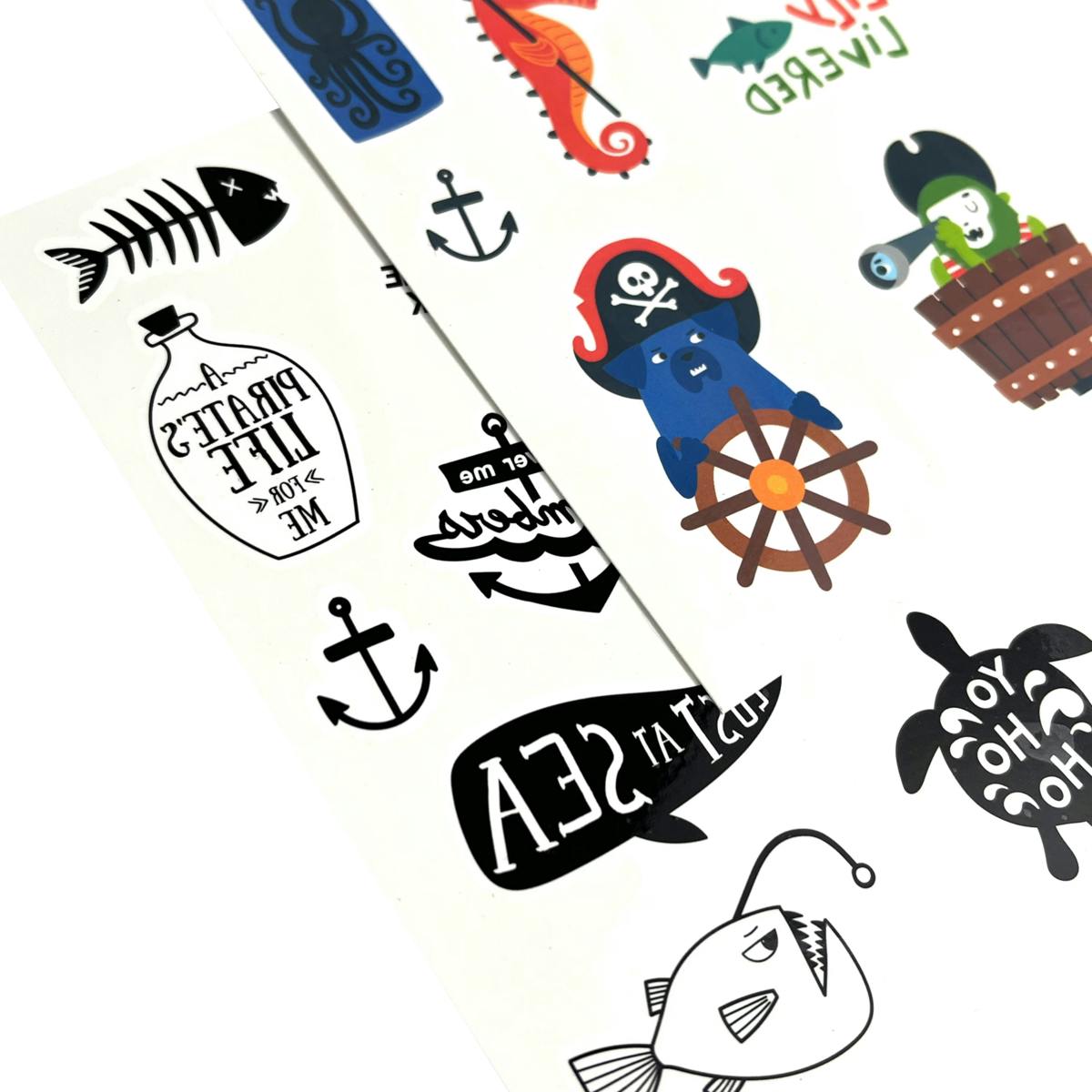 Tattoo Palooza Temporary Tattoos Mini Pack - Pirate's Life - 3 Sheets