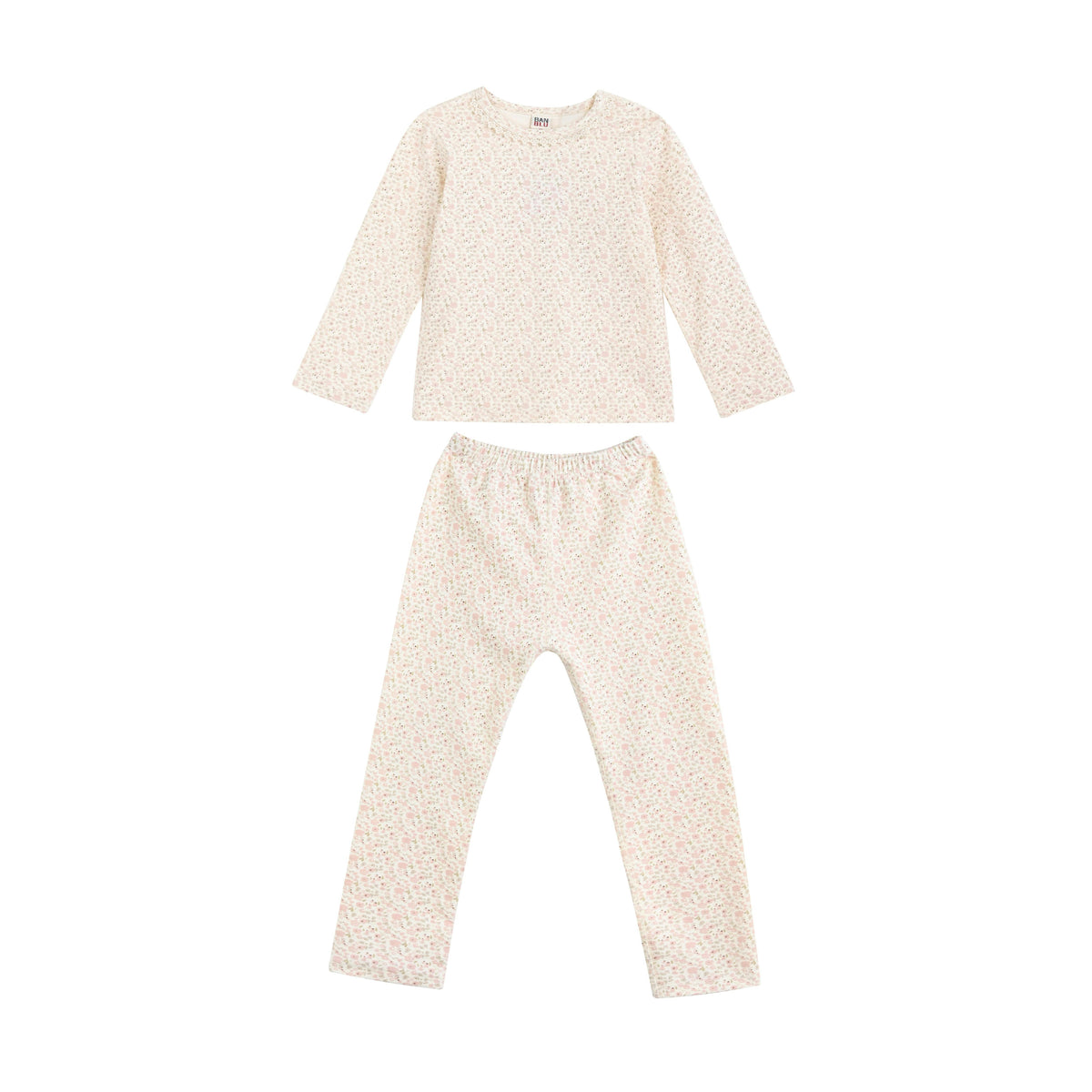 Cream Floral Cotton Pajama Set