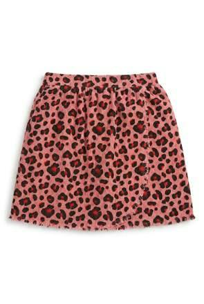 Corduroy Leopard Printed Wrap Skirt