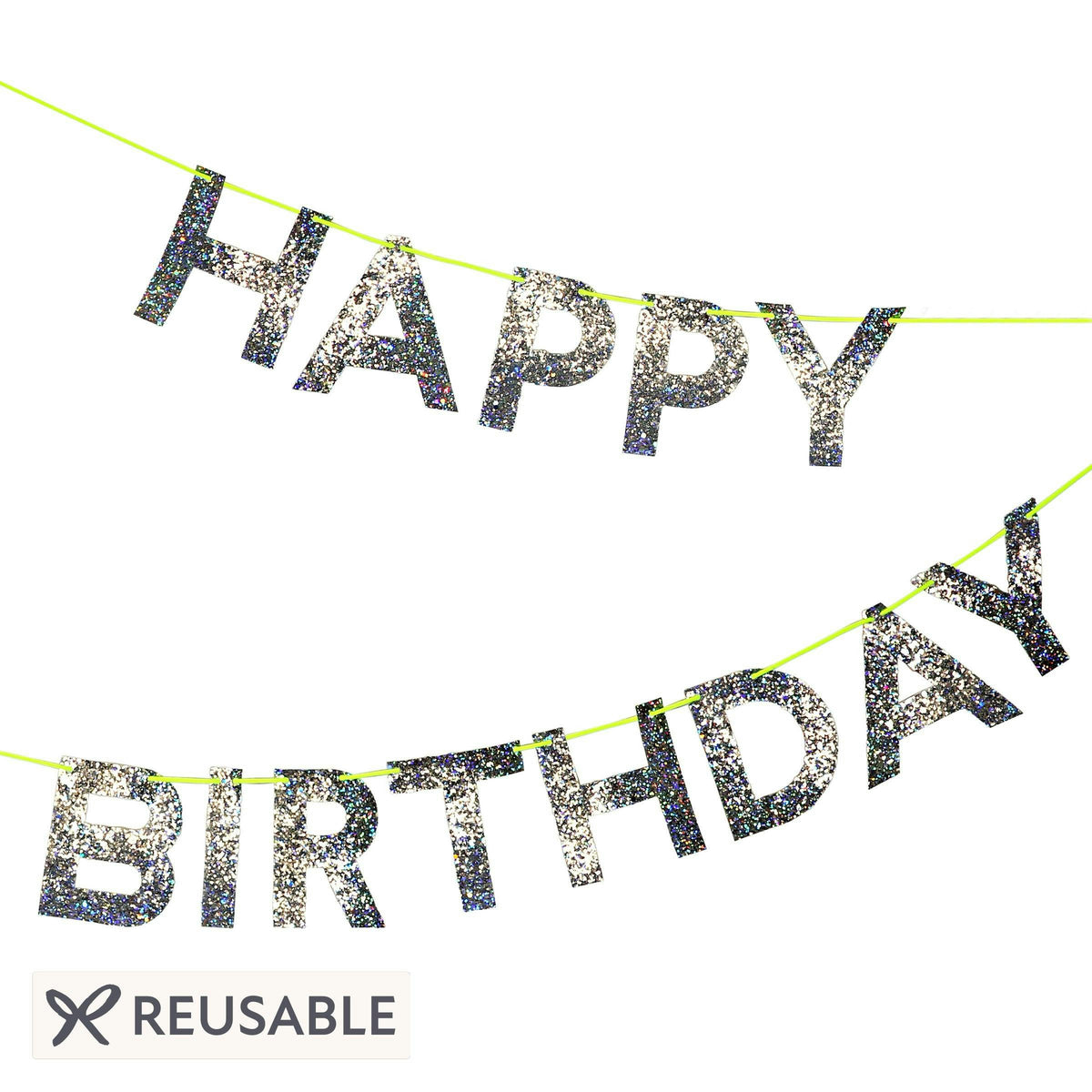 Silver Happy Birthday Garland