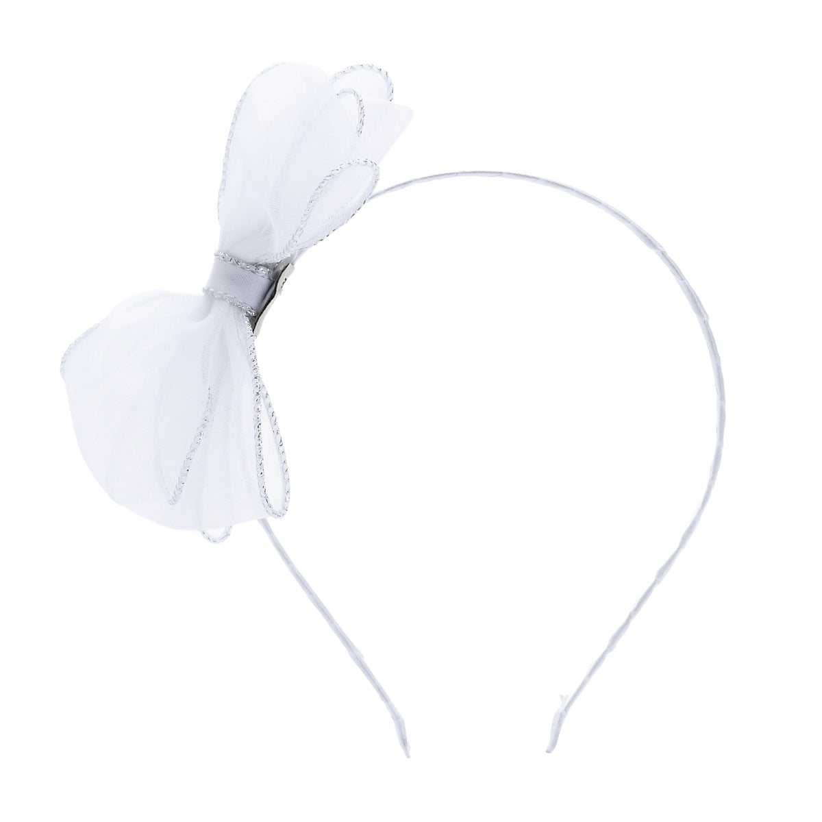 White Shimmer Bow Headband