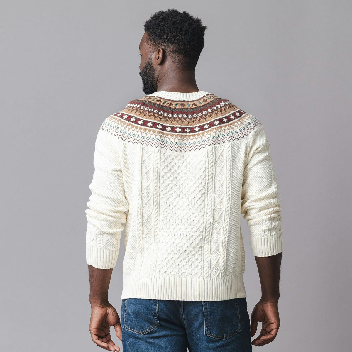 Organic Fair Isle Cable Sweater