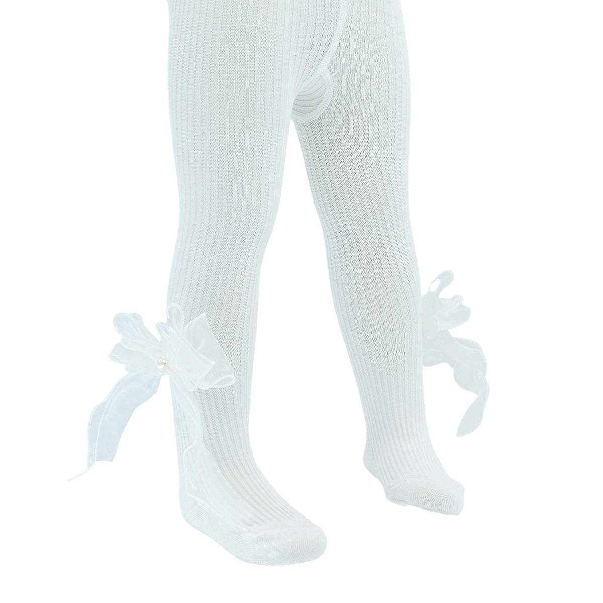 Heart Pearl Ribbon Tights