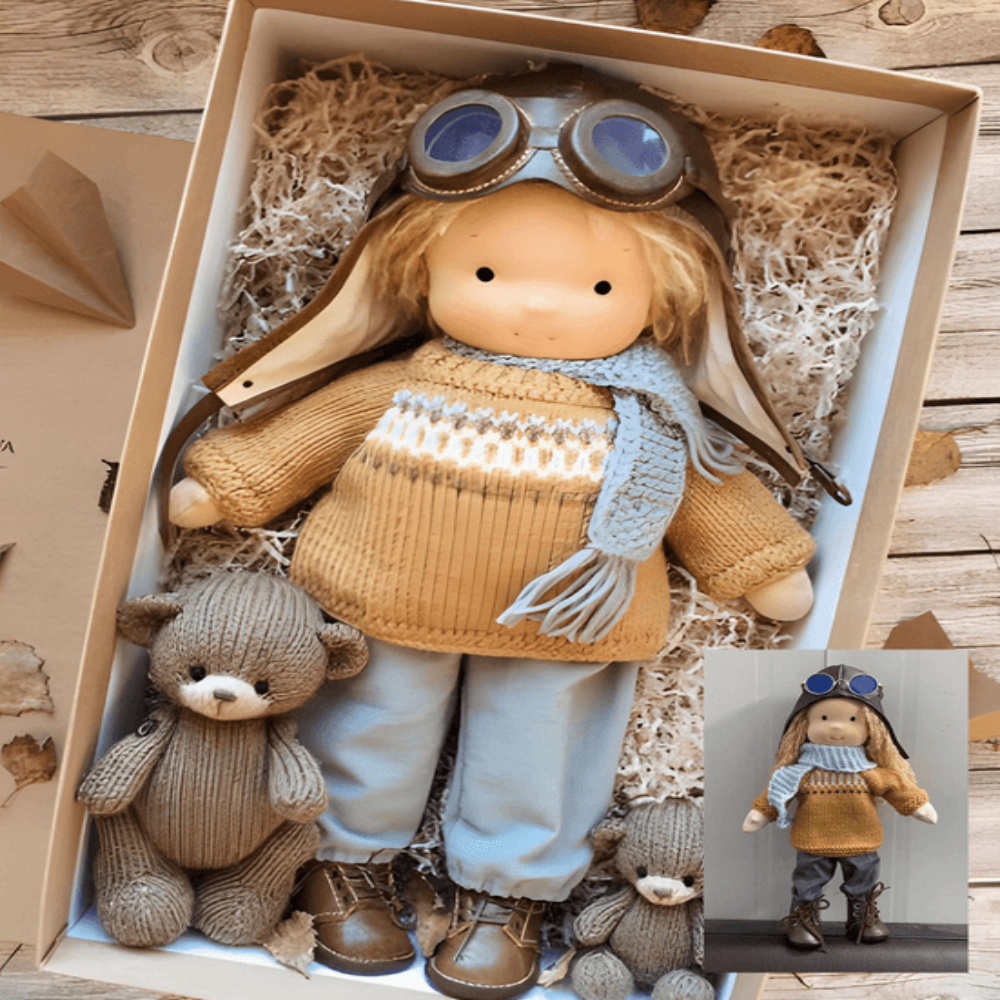 Kids Waldorf Handcrafted Doll Soft Plush Play Companion