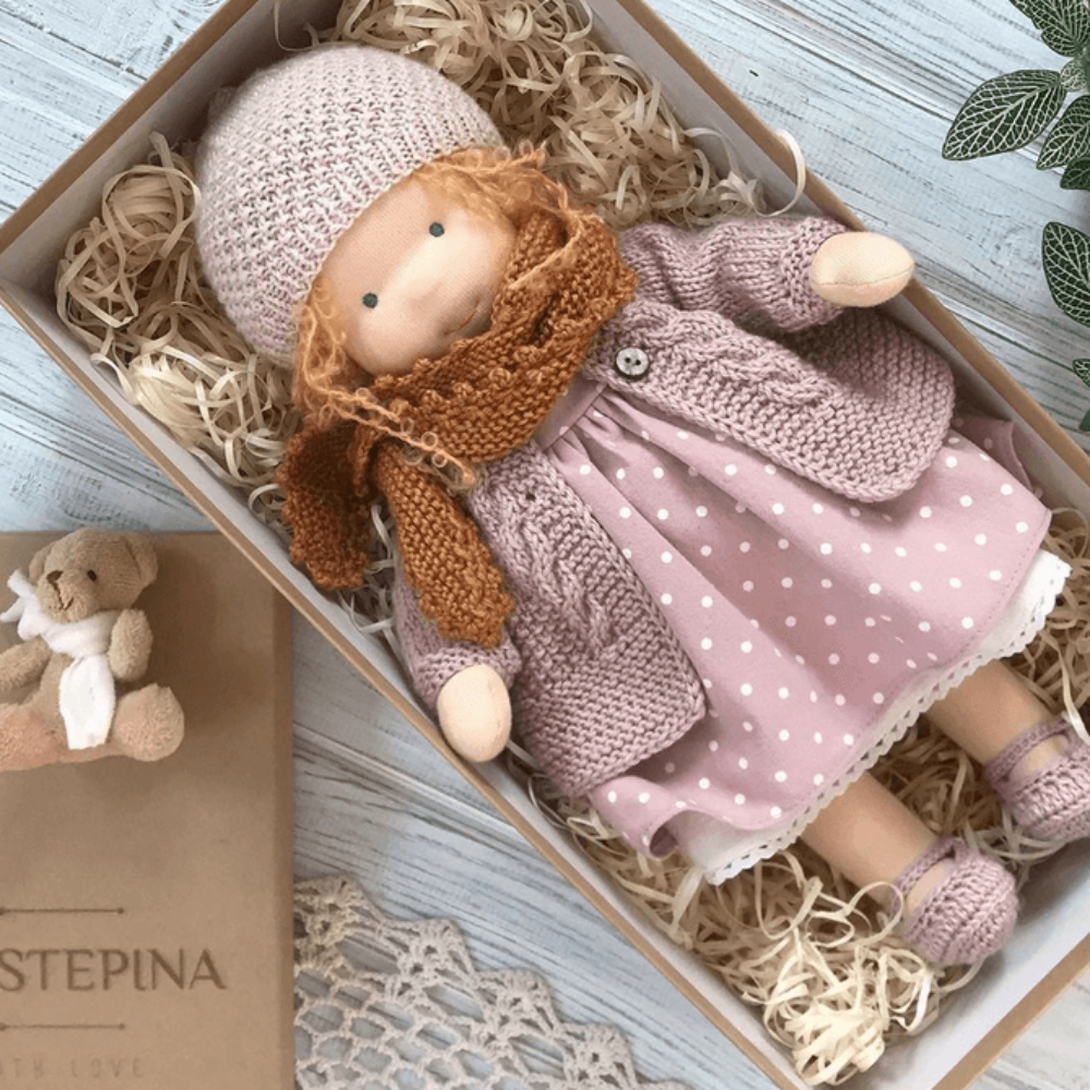 Kids Waldorf Handcrafted Doll Soft Plush Play Companion