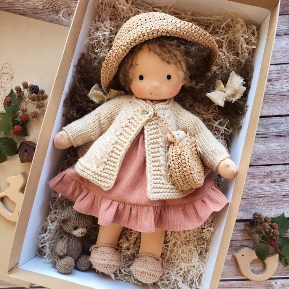 Kids Waldorf Handcrafted Doll Soft Plush Play Companion