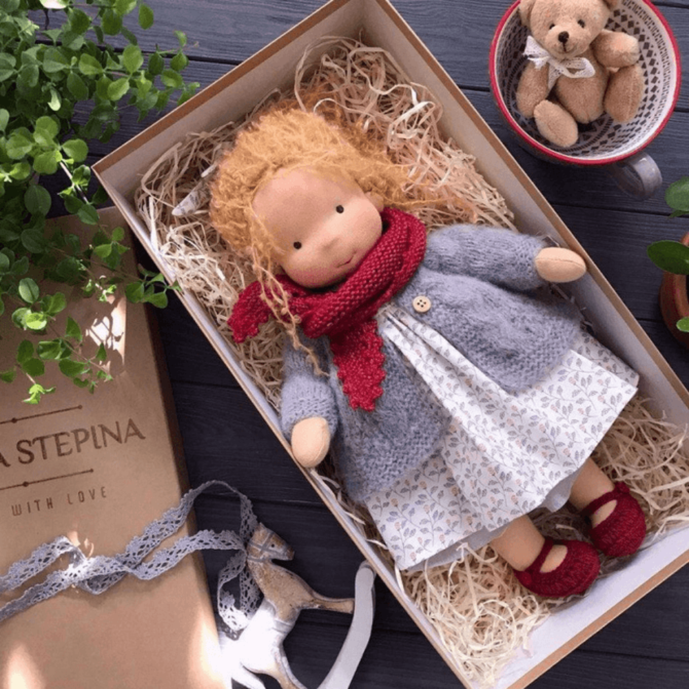 Kids Waldorf Handcrafted Doll Soft Plush Play Companion